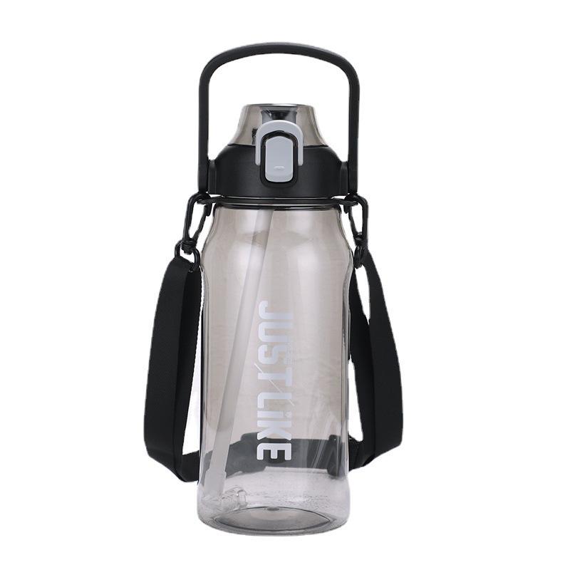 Portable Red Sports Water Bottle with Straw - Large Capacity, Pop-Up Lid, Single Layer, Outdoor Use