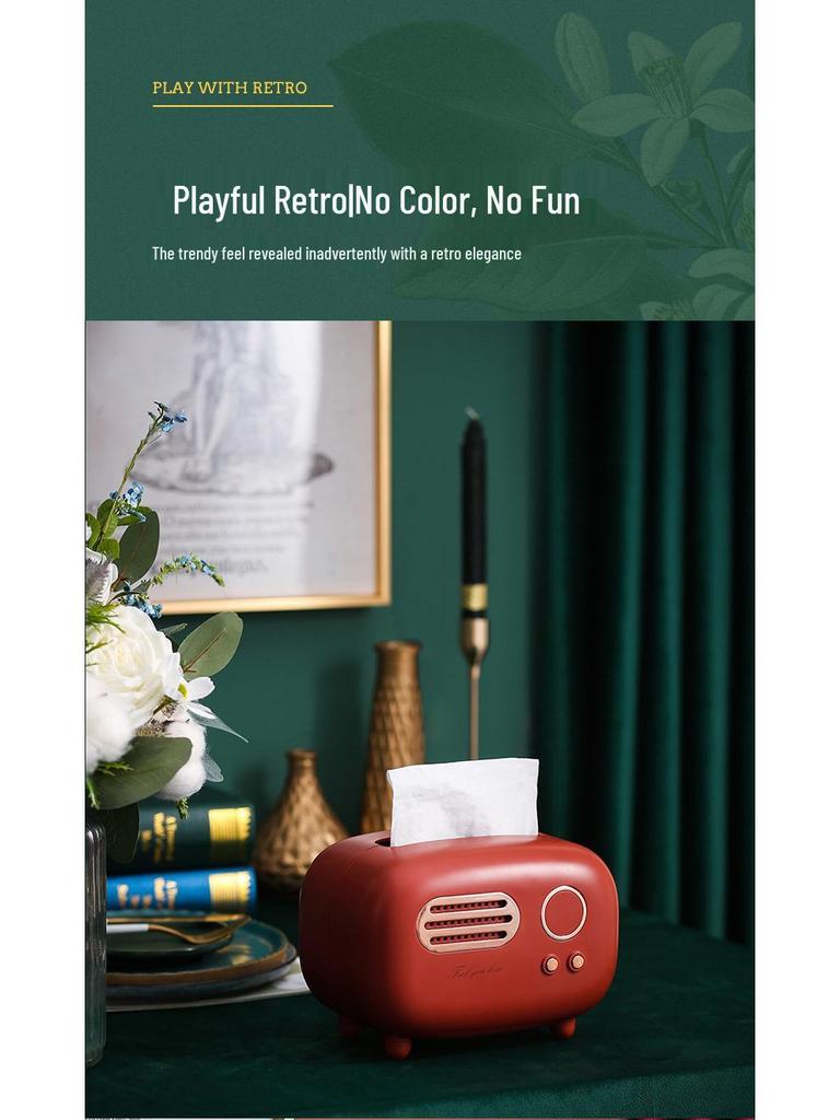 Retro luxusní krabička na kapesníky s úložným prostorem na dálkové ovladače do obývacího pokoje nebo ložnice