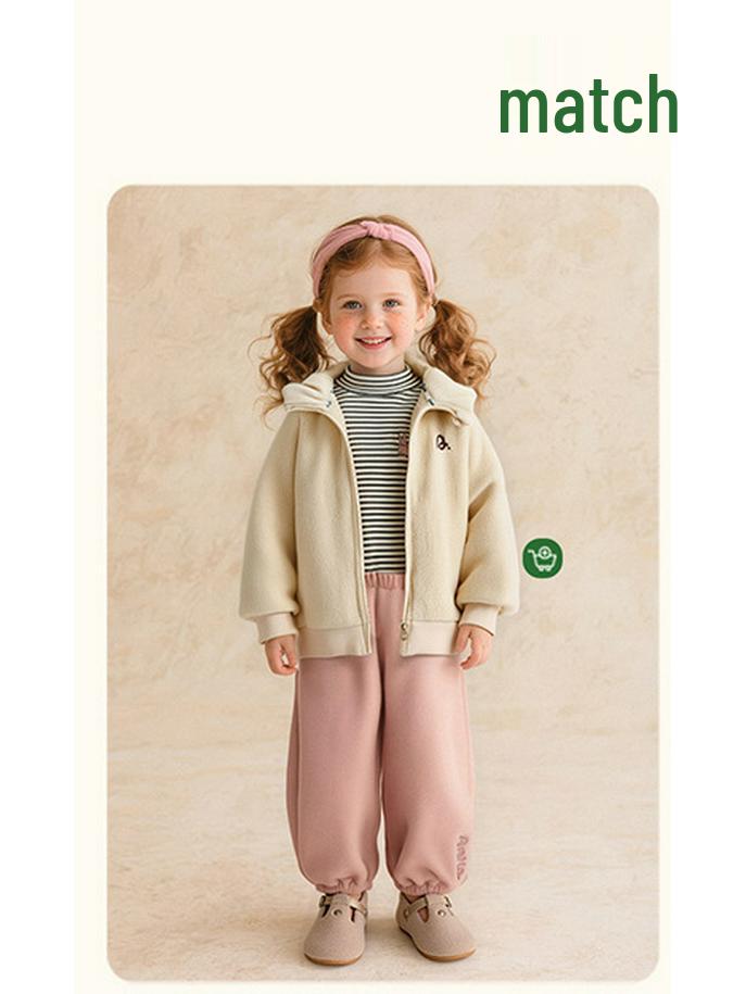 2025 Vinter Barn Fleecefodrade Uppvikta Vardagsbyxor