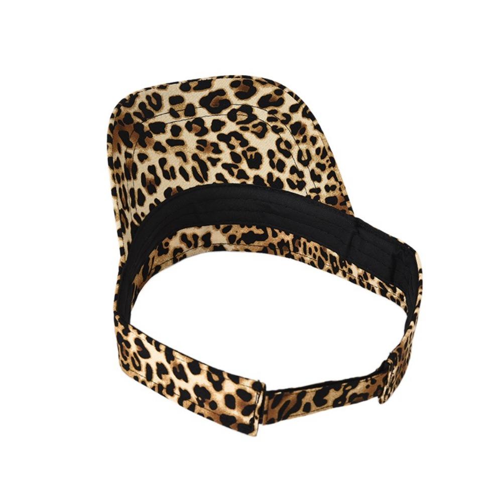 Empty Top Leopard Print Sun Hat Anti-UV Women Sunshade Hat Adjustable Sun Protection Hat  Ladies