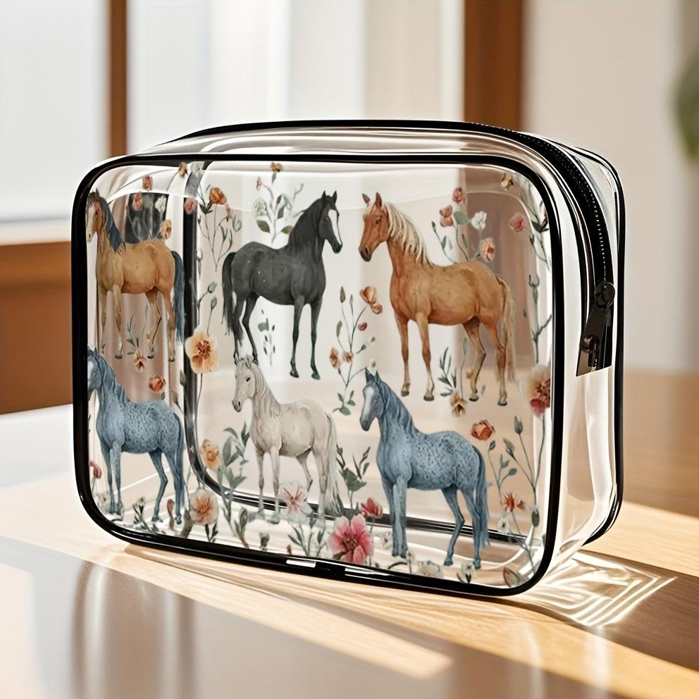

Zippered Closure, Large Capacity, Easy to Clean - Stylish High-Quality Women s and Girls Storage Bag, PVC Makeup Pouch