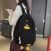 Cute Cartoon Velvet Duck Backpack For Girls Breathable School Bag High School Korean Style Shoulder Bag