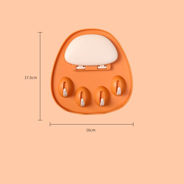 New Cat Claw Pot Lid Holder Rack Home Wall Decor Hook Punching-free Wall Organizer Shelves Pan Lid Drainer Stand Key Hanger Hook