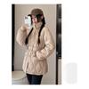 Winter Warm Quilted Down Cotton Coat Women Thickened Slim Fit Waist Belted Fashion Jacket
