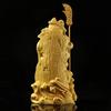 Boxwood Carving Buddha Home Crafts God of Wealth Guan Gong People Decor