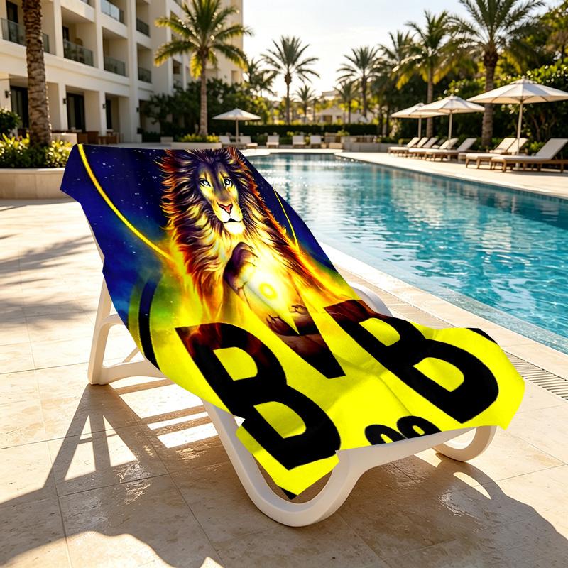 Borussia Dortmund Print Beach Towel Design, Soft, Lightweight. for Home Bathroom, Spa, Pool, Yoga, Surfing, Camping, Gift for Family, Friend