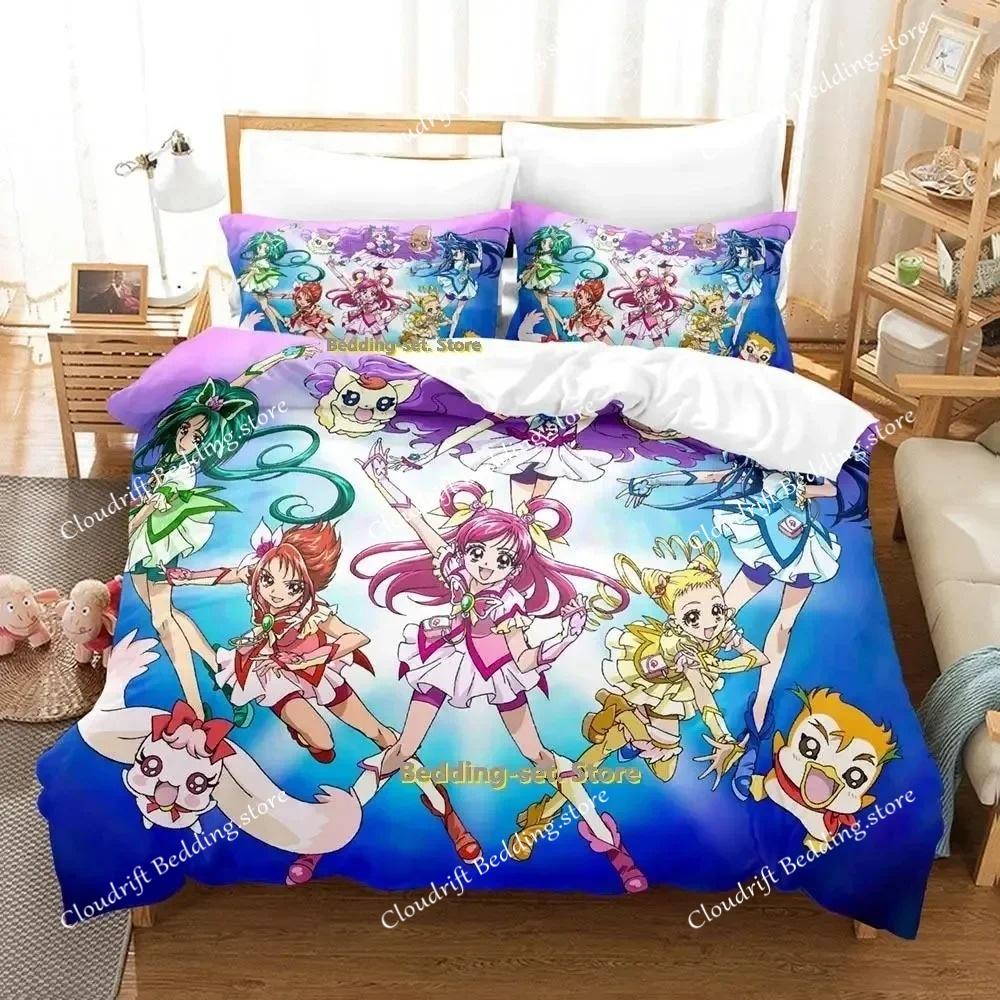 Anime New Pretty Cure Bedding Set Single Twin Full Queen King Size Bed Set Adult Kid Bedroom Polyester Duvet Cover Sets