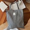 [Suxi cloth bag] Denim shoulder canvas bag texture literary retro polka dot striped versatile book bag large capacity