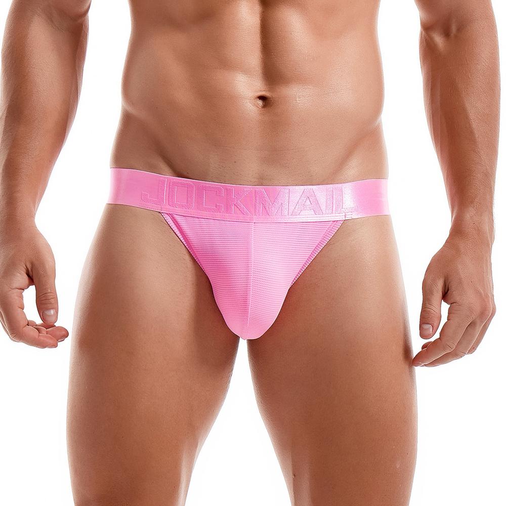 Jockstraps JOCKMAIL Solid Colour Ultra-thin Mesh Breathable Semi-transparent Sexy Men's Thong Underwear Daily Casual Low Waist G-string Underpants