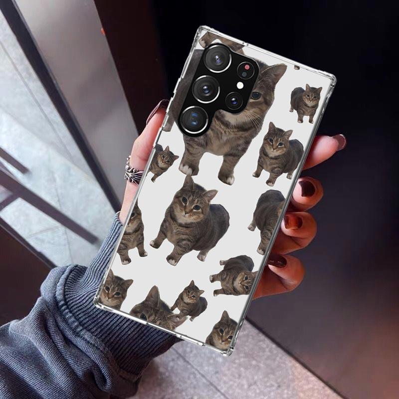 Crying Cat Memes Phone Case For Samsung Galaxy S26 S25 Edge S24 S23 Ultra S22 Plus S21 S20 FE Soft TPU Back Cover Funda Galaxy S
