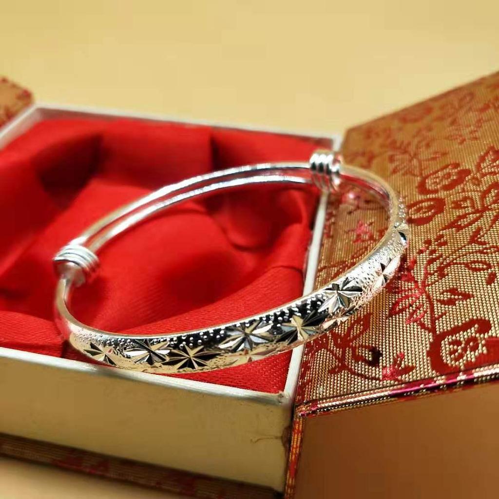 Bransoletka z gwiazdkami posrebrzana na Walentynki dla kobiet - Modny prezent w stylu Douyin dla przyjaciółki