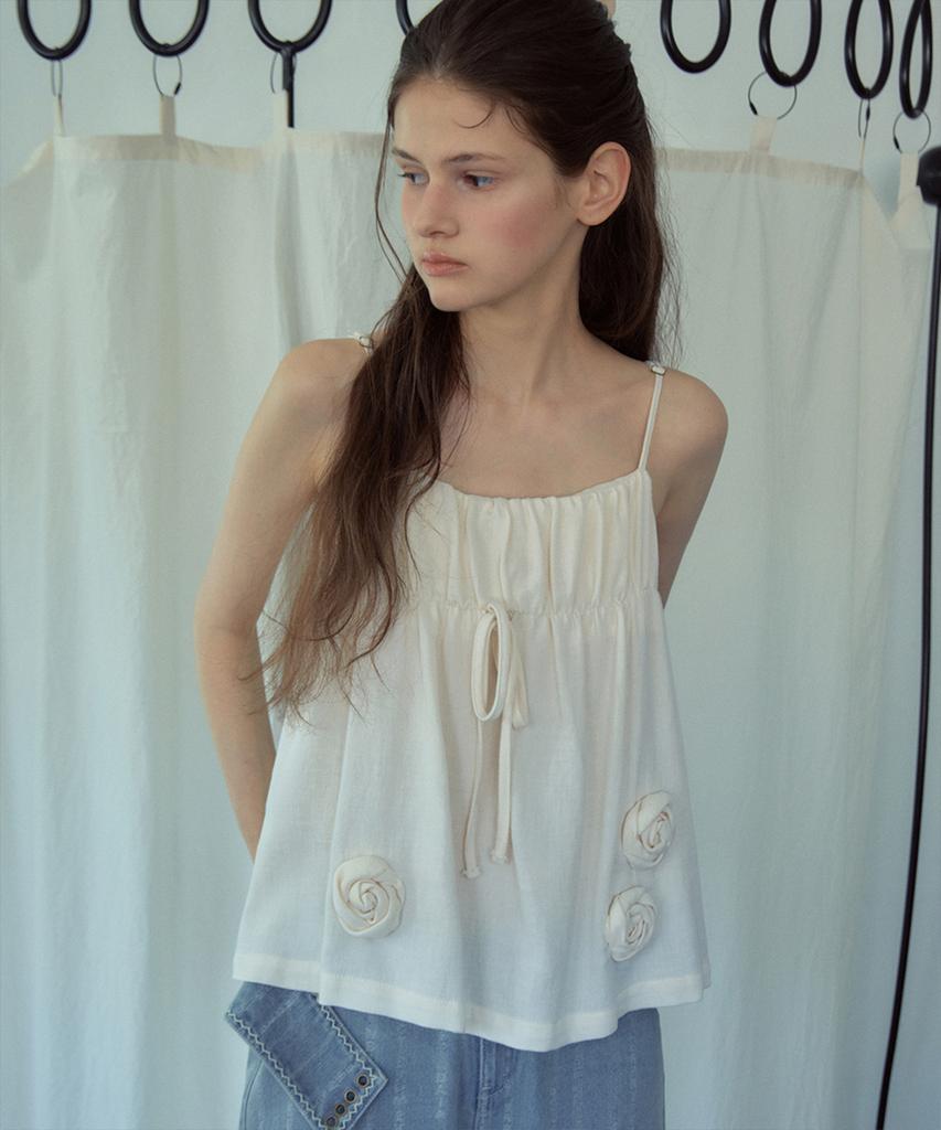 Aueonoseuteljia Rose Vine Sleeveless Blouse_Cream(Ob6Bl10)