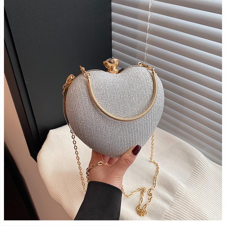 Crossbody Bag Niche Design Heart-shaped Small Bag Fashionable Handbag Korean Casual Sweet Cute Personality Solid