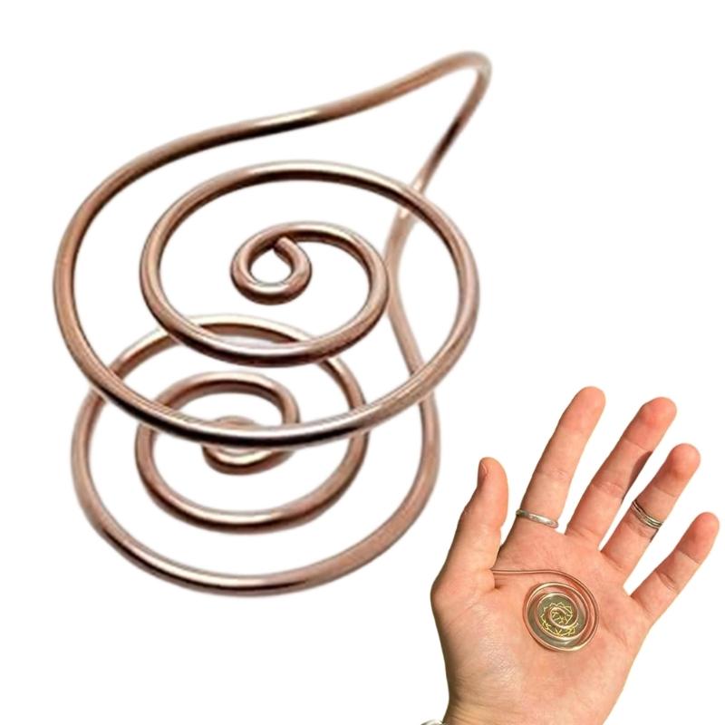 Artistic Handmade Open Spirals Palms Ring Adjustable Hand Jewelry Accessory For Meditation And Positives Vibes