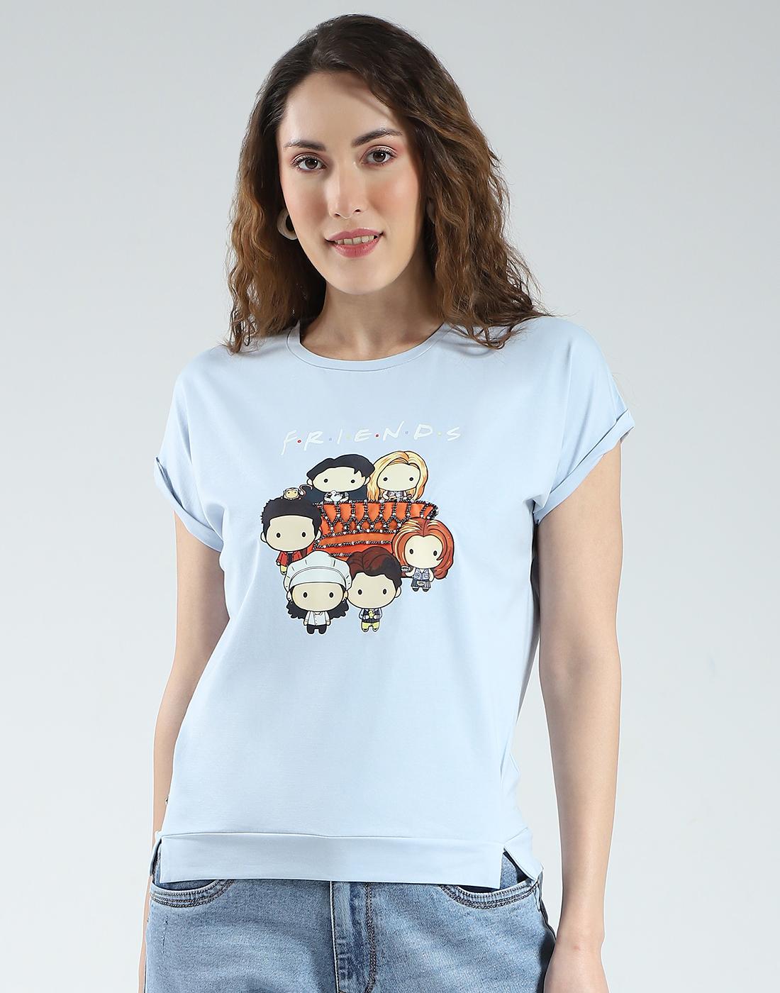 

Monte Carlo Women s Printed Half Sleeve Round Neck Top M синий