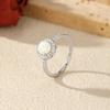 MODIAN Hepburn Style Jewelry Sets 925 Sterling Silver Elegant Round Opal Stud Earrings Thin Finger Rings For Women