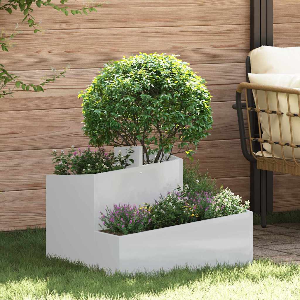 Garden Planter Silver 60 X 60 X 50 Cm Galvanized Steel