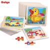 Sale 11X11CM Kids Wooden Puzzle Baby Cartoon Animal Traffic Tangram Wood Puzzle Educational Jigsaw Toys For Children Gifts