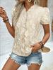 Summer 2026 Women's Ruffle Jacquard Short-Sleeve Pullover Shirt