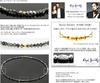 Royal Jewelry 3mm 18k Mirror Cut Ring with Sparkling Black Diamond and Crystal Necklace [ROYAL JEWELRY] (Yellow Gold, 42)