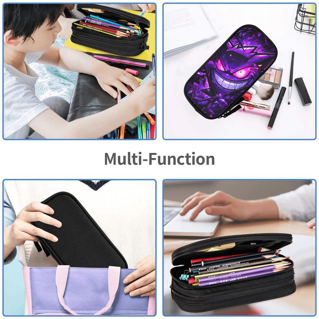 Custom Pokemon Gengar Pumpkin Halloween Large Capacity Bags for Child School Pencil Bag for Boys Gilrs Kids
