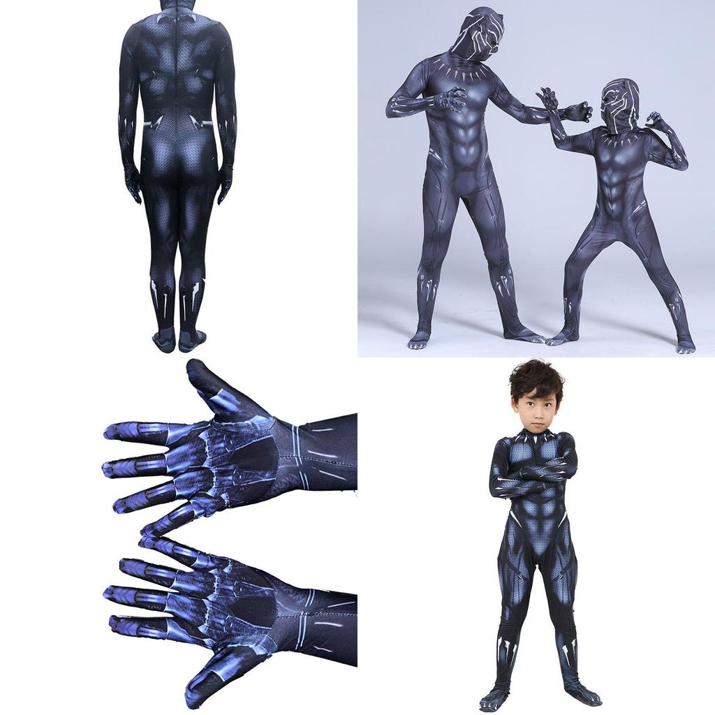 Salopetă Cosplay Supererou Pantera Neagră de Calitate Premium Pentru Adulți și Copii