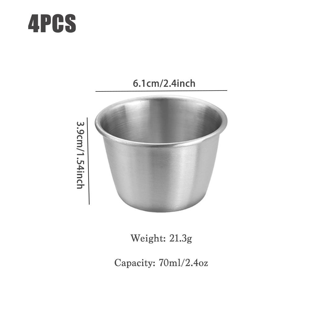 Stainless Steel 304 Sauce Cup: Deepened Ketchup, Salad Dressing, and Steak Seasoning Holder for Western Dishes.