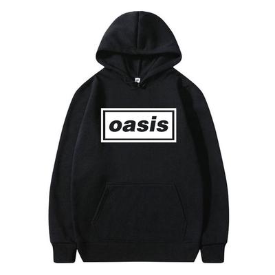 Rockband O-Oasis Logotyptryck Huvtröjor Herr Dam Kläder Hip Hop Mode Långärmad Tröja Avslappnad Fleece Huvtröja