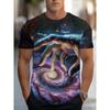 Men's T-shirt 3D Printed with Simple Gradient Fashion Trend Printing Short Sleeved Casual Summer Clothing