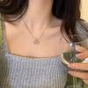 Stylish Hollow Heart Pendant Necklace Chain Necklace Handmade Necklace Alloy Texture Suitable for Party Everyday Wear