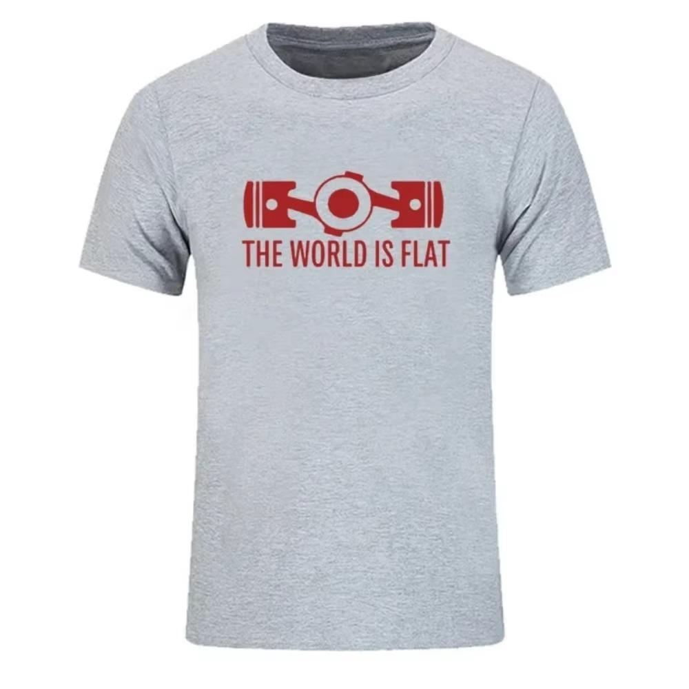 New Summer The World Is Flat Engine T Shirt Short Sleeve Custom T-shirts New Style Men O-neck Cotton T Shirts Fashion Streetwear