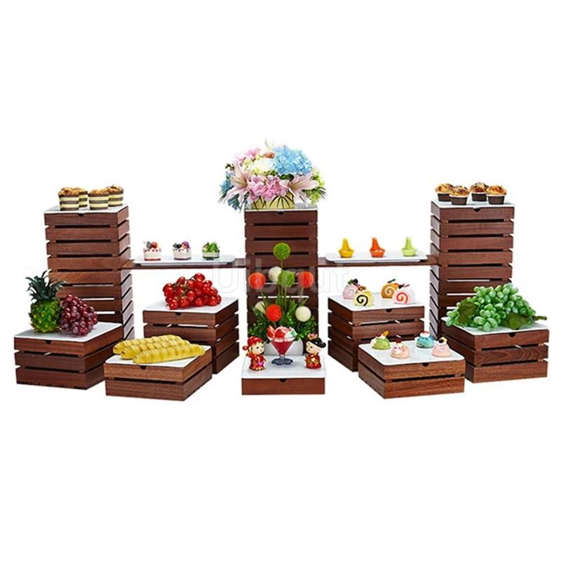 Hotel cafeteria Display of buffet and tea break Wedding cake rack Sushi fruit table ornaments baking accessories Snack display