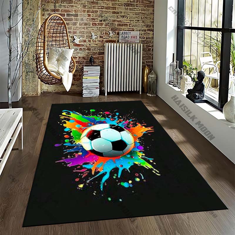 15 Size Football Sports Cartoon Pattern Room Rug Street Fashion Carpet for Bedroom Living Room Floor Mat Non-Slip Chair Rug Gift