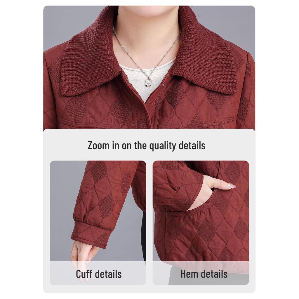 Mom's Stylish Lightweight Jacket for Middle-aged & Elderly Women - Spring & Autumn Casual Short Outerwear