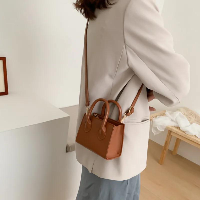 PU solid color small square bag new women's min exquisite elegant messenger bag simple all-matched small zero wallet
