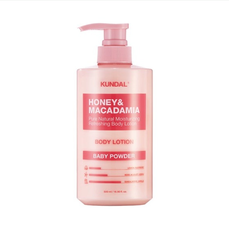 Kundal Honey & Macadamia Body Lotion Baby Powder 500ml*1Pc/2Pcs