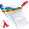 50Pcs Transparent Zip Envelope Plastic Envelopes Pocket Pencil Case Reusable File Bill Document Bag Matching A6 Sheets for Schoo