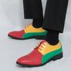 Fashion Spring Colored Oxford Shoes Men's Adult Party Color Blocking Casual Shoes Pointed Wedding Tie Lightweight High-quality Loafers