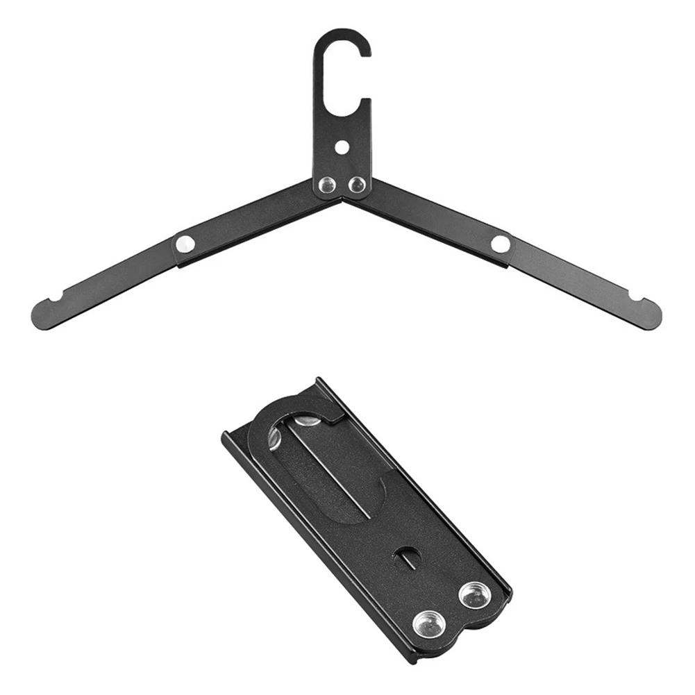 

Aluminum foldable portable hangers for business trips Ultra-light non-slip hangers for road trips outdoor camping accessories чёрный