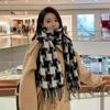 Autumn Winter Warm Plaid Scarf Korean Fashion Simple Thickened Soft Skin-friendly Scarves Checkered Windproof Versatile Scarves