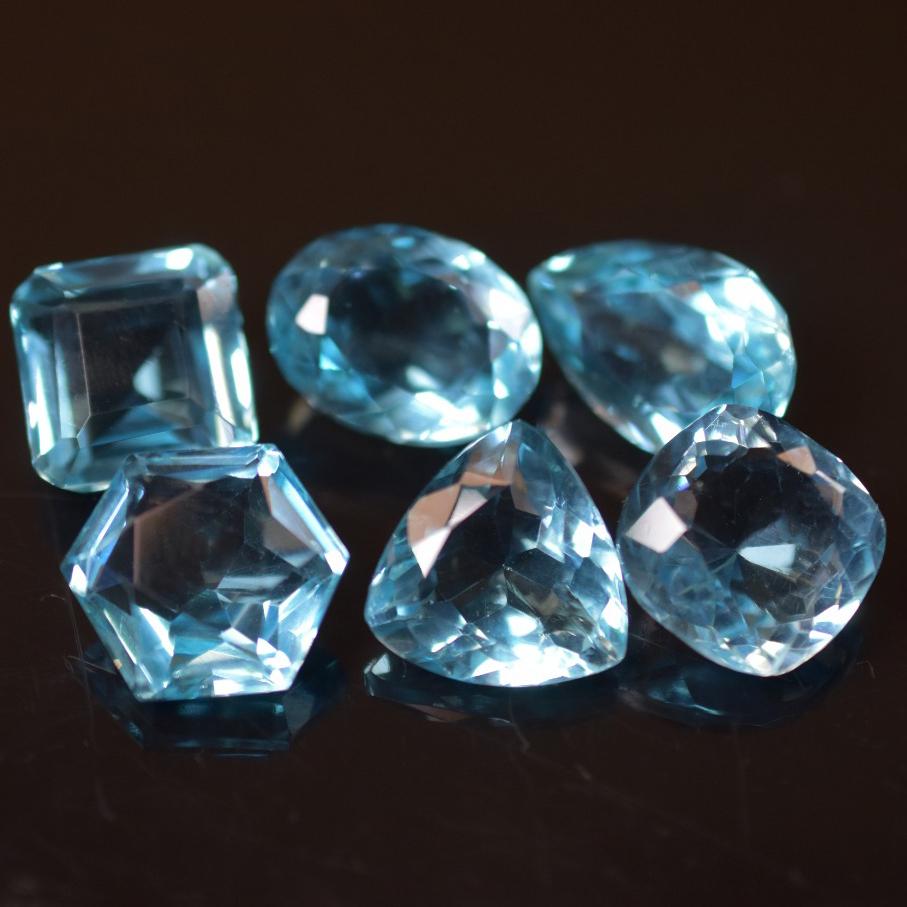 Natural Blue Aquamarine Loose Gemstone 100 ct Mixed Shape Lot for Jewelry Making and Gem Collections