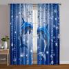 2pcs   Curtains Digital Printed 2D Print Blue Dolphin Print Machine Washable Polyester (without Rod) Art Deco Festive Use for