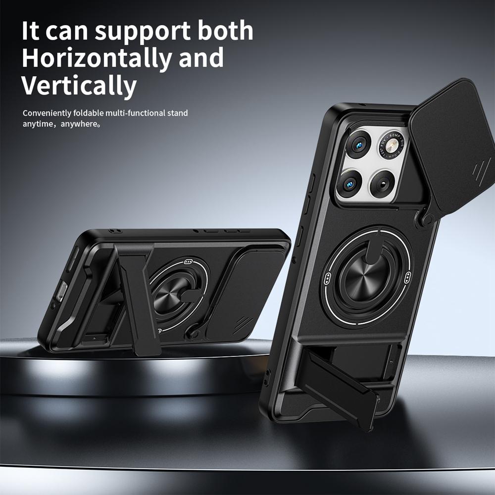 KEYSION Magnetic Phone Case for Motorola MOTO Edge 70 5G Slide Camera Protection Upright Kickstand 360° Ring Shockproof Cover