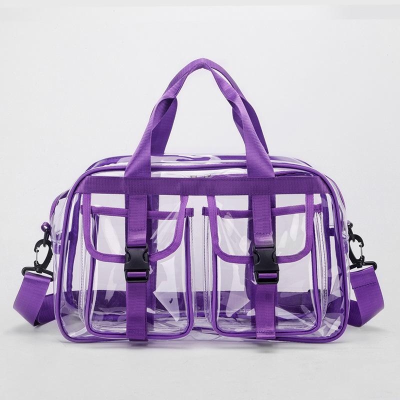 Colorful PVC Transparent Shoulder Bag - Large Capacity, Splash-Proof, Ideal for Summer and Swimming Essentials
