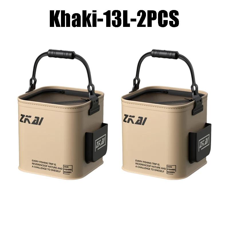 8/13L Multifunction Folding Fishing Bucket With Ergonomic Handle Bucket Waterproof Outdoor Camping Bucket Fishing Accessories