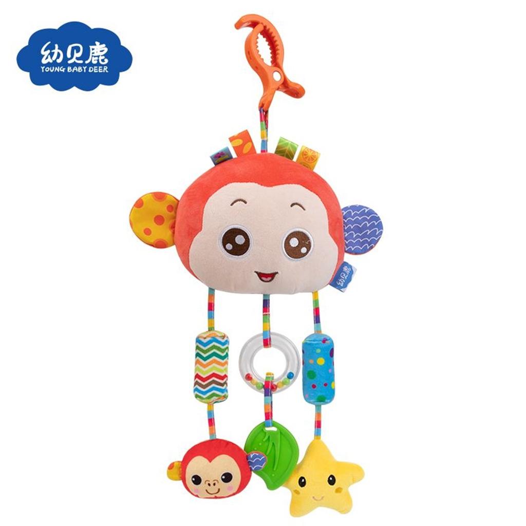 Soft Plush Baby Stroller Hanging Toy Rattle Crib Mobile Hanging Ornament Infant Car Seat Soothing Toy