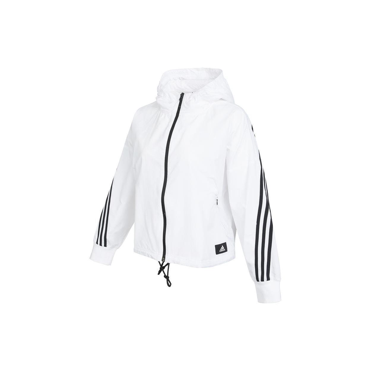 adidas Sportswear Future Icons Woven Windbreaker White Black Women HE4177 L