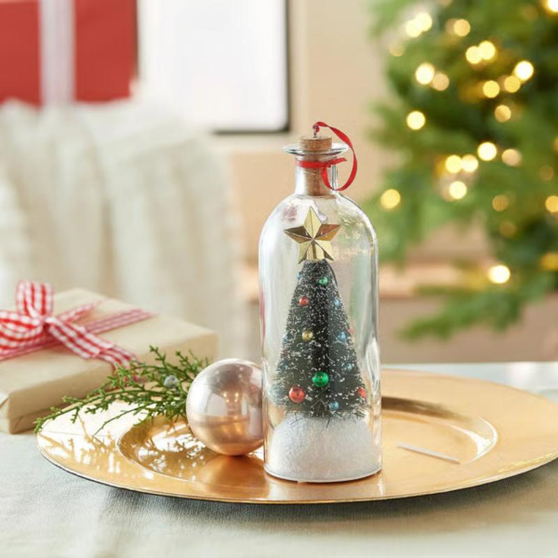 Mini Festive Christmas Tree Ornaments Message In A Bottle With Recordable Voice Greeting Home Ornament