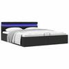 Storage Bed Frame with LED Faux Leather 180x200 Cm