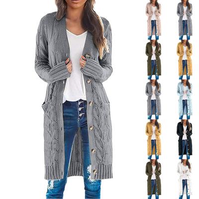 Women's Fashion Casual Open Front Long Sleeve Chunky Knit Cardigans Sweaters Outerwear Coats